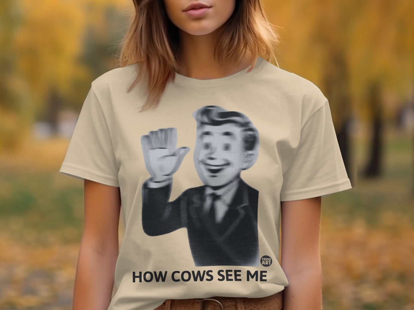 How Cows See Me Funny T-Shirt with Comic Print