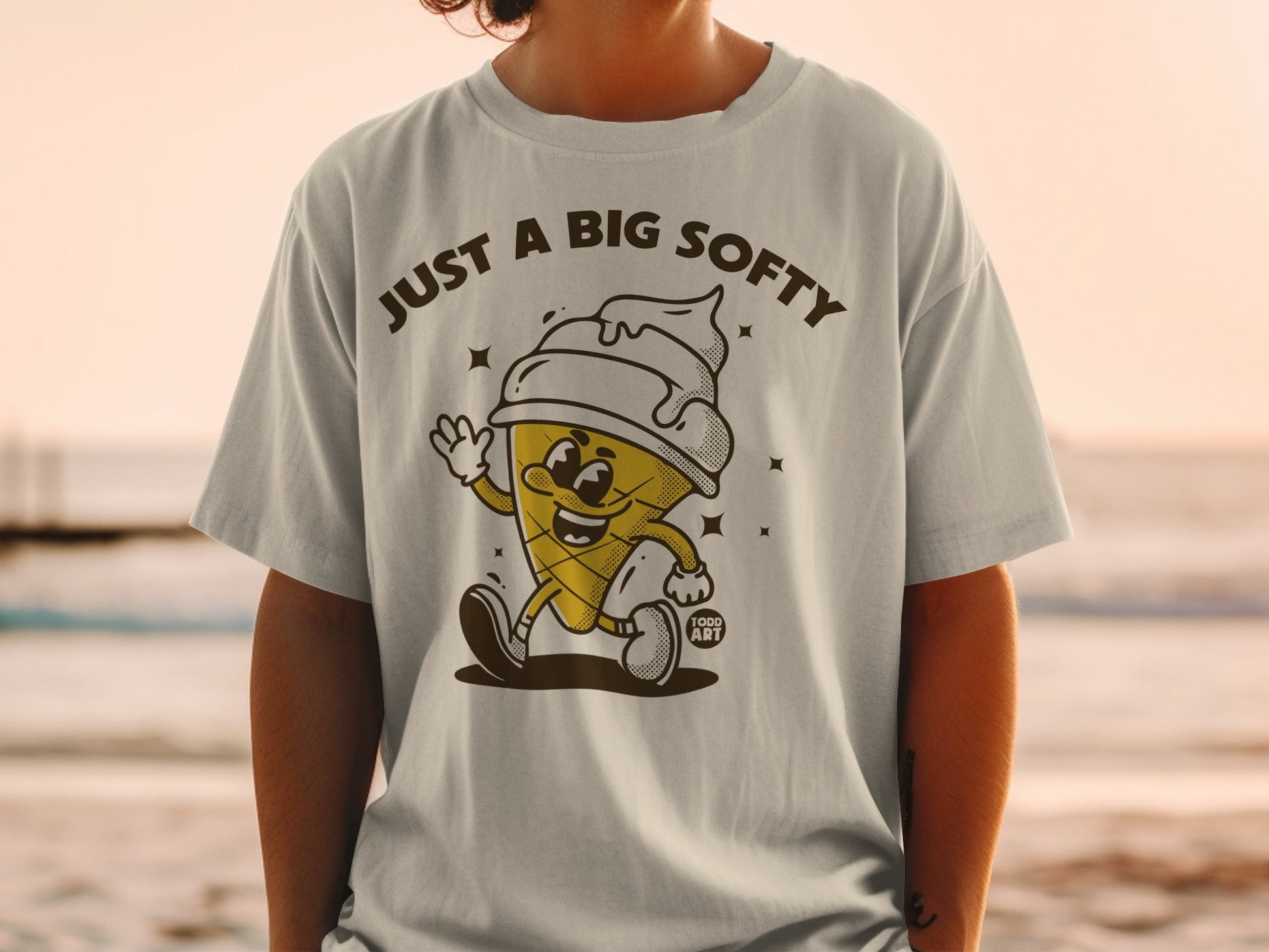 Just A Big Softy Ice Cream Cone Graphic T-Shirt