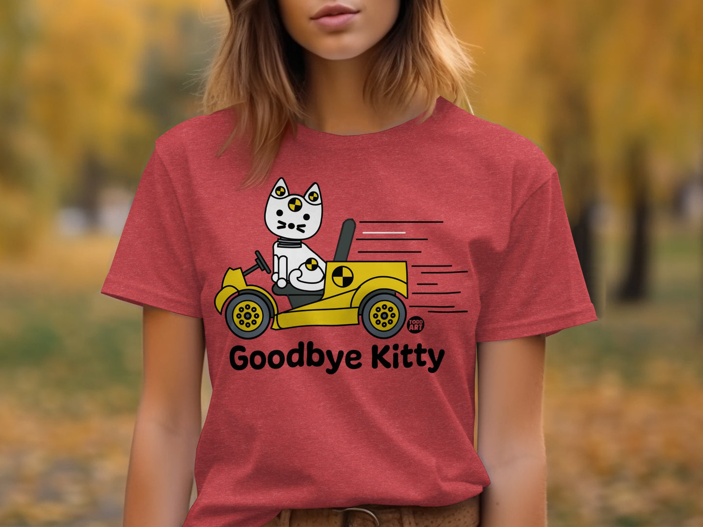 Goodbye Kitty T-shirt with Cute Cartoon Print