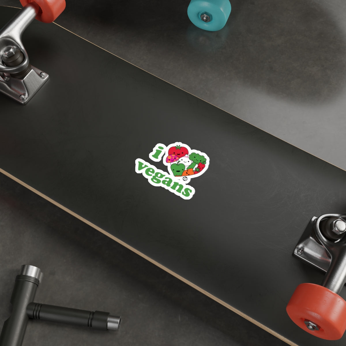 I Love Vegans Fun Sticker for Skateboard or Laptop
