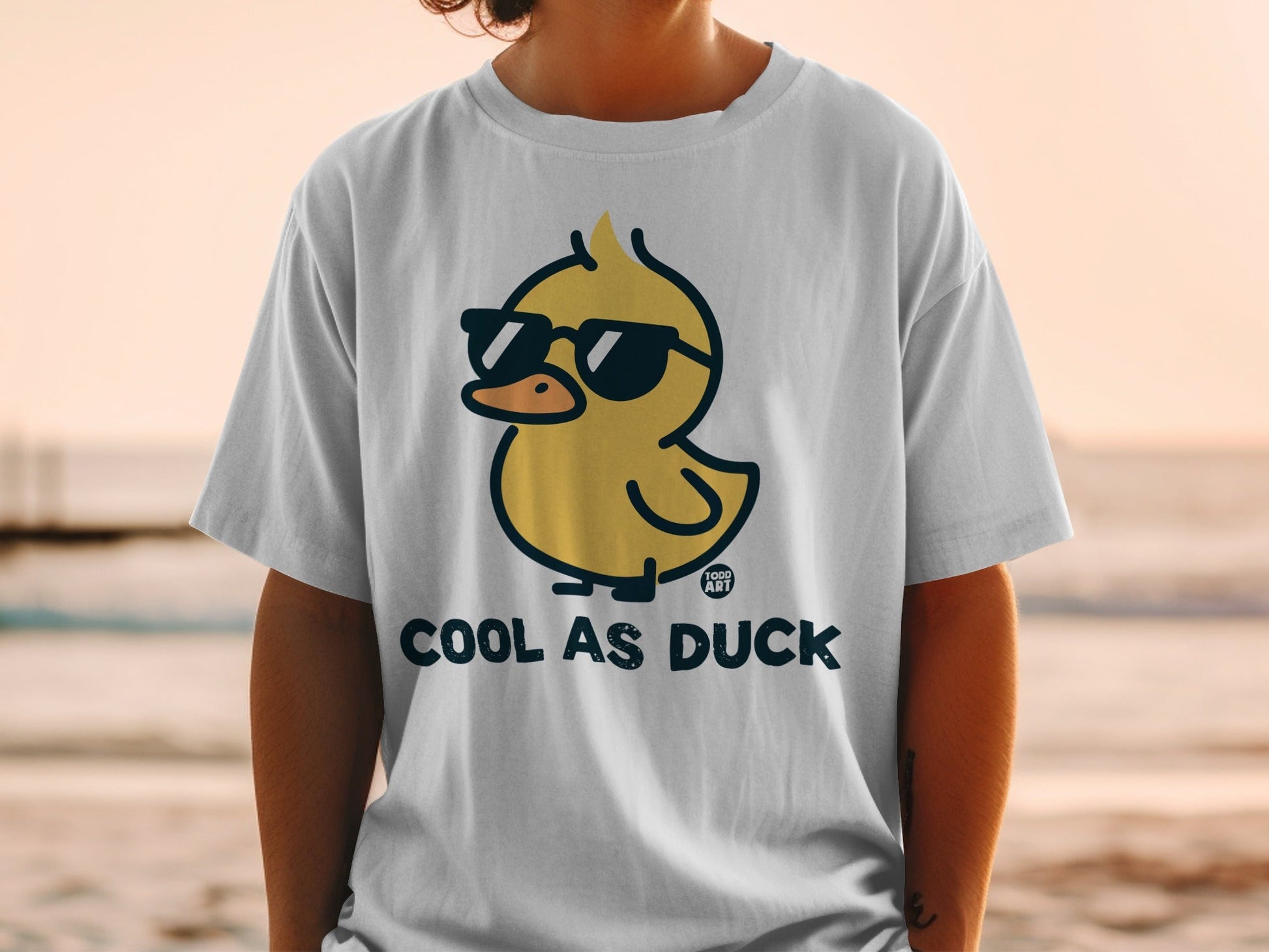 Cool As Duck Graphic Tee with Sunglasses Design