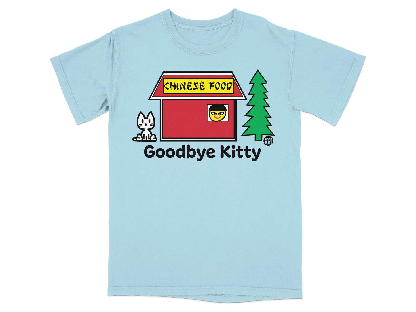 Funny Goodbye Kitty Chinese Food Graphic T-shirt