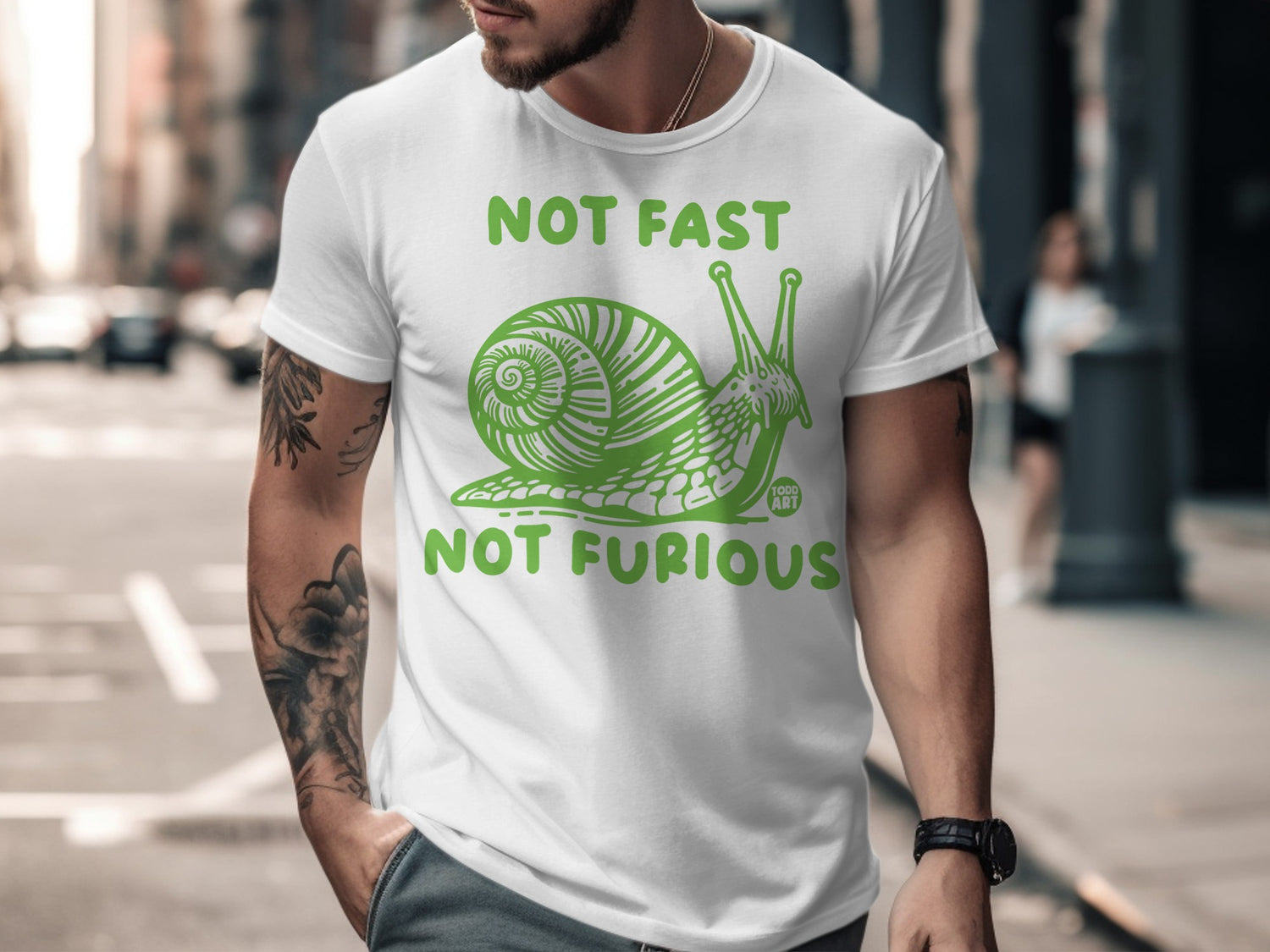 Not Fast Not Furious Snail Graphic T-Shirt