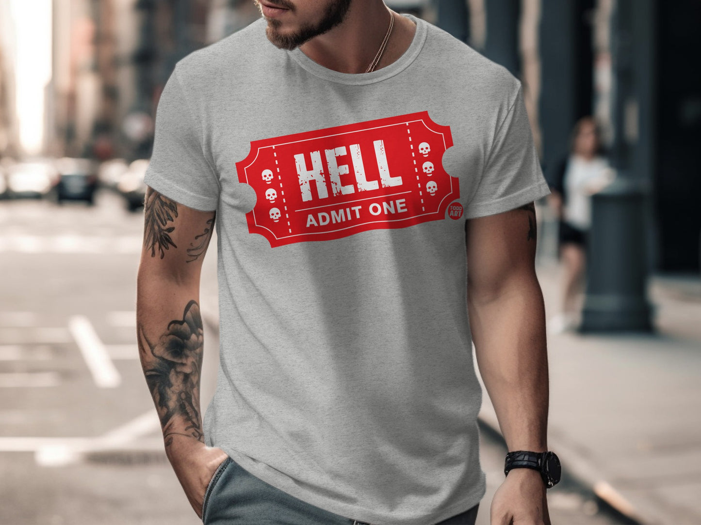 Hell Admit One Ticket Design Graphic Tee product