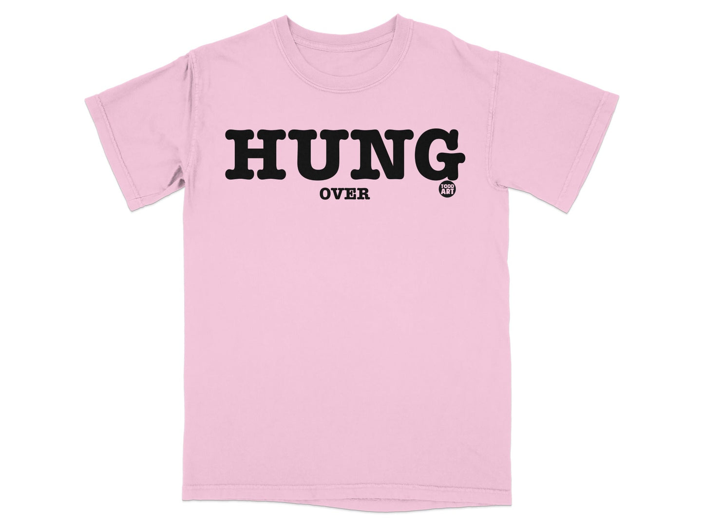 Fun Pink Hung Over Graphic Tee Statement Tshirt