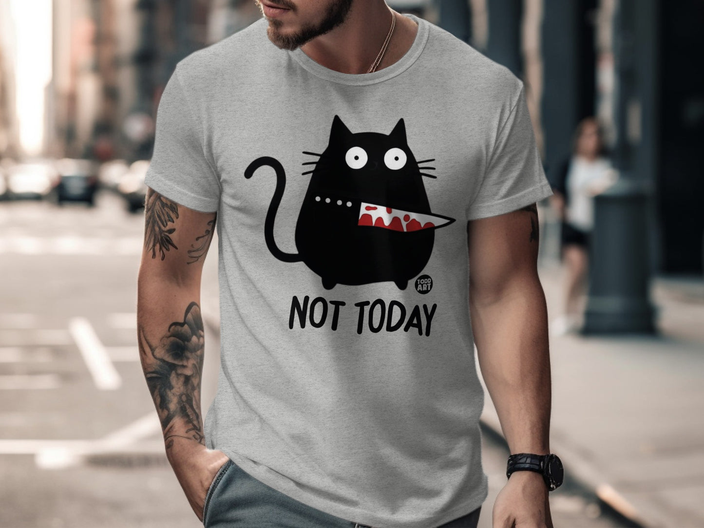 Funny Cat 'Not Today' Graphic Tee Shirt