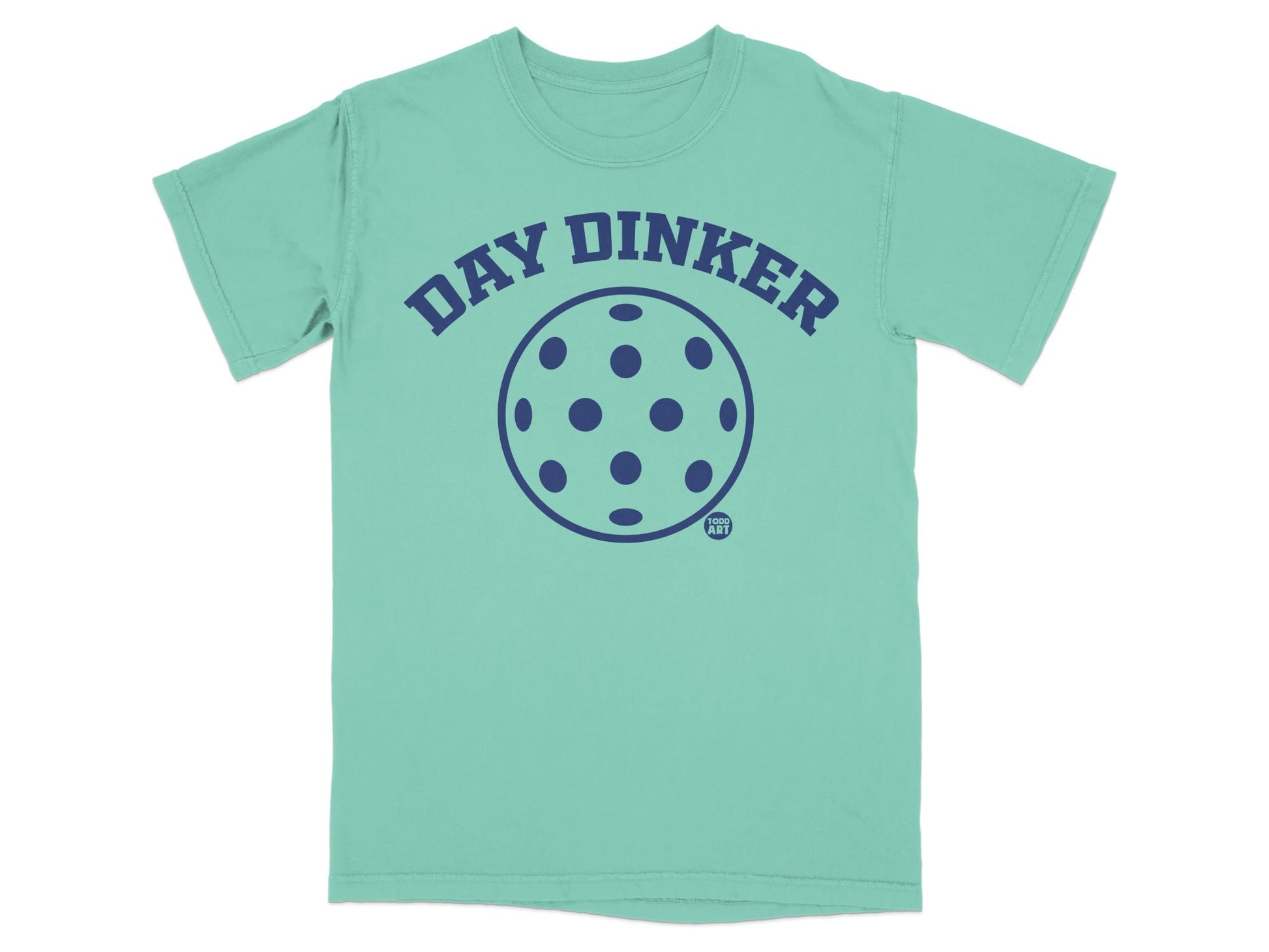 Teal t-shirt with "DAY DINKER" text and a pickleball graphic.