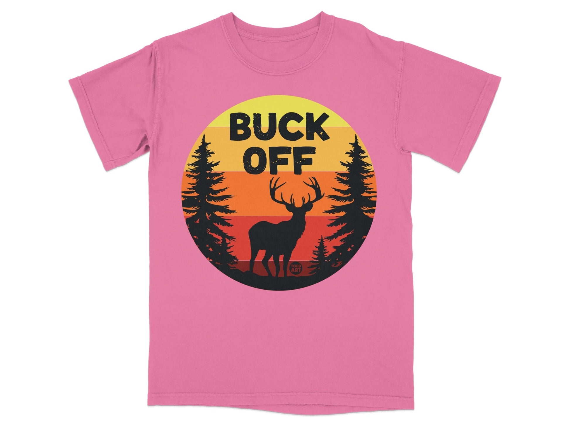 Buck Off Sunset Deer Graphic Tee Shirt