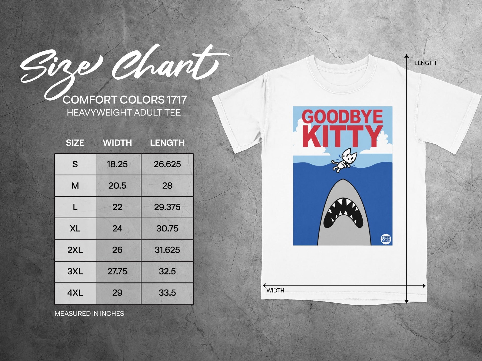 Goodbye Kitty Graphic Print Heavyweight Adult Tee