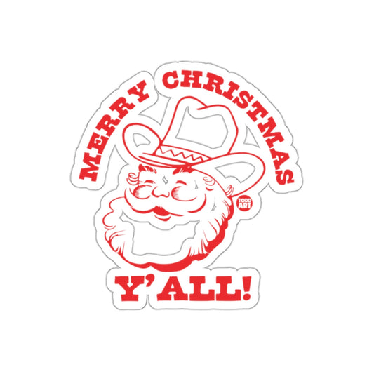 Merry Christmas Y'all Santa Sticker Holiday Decor