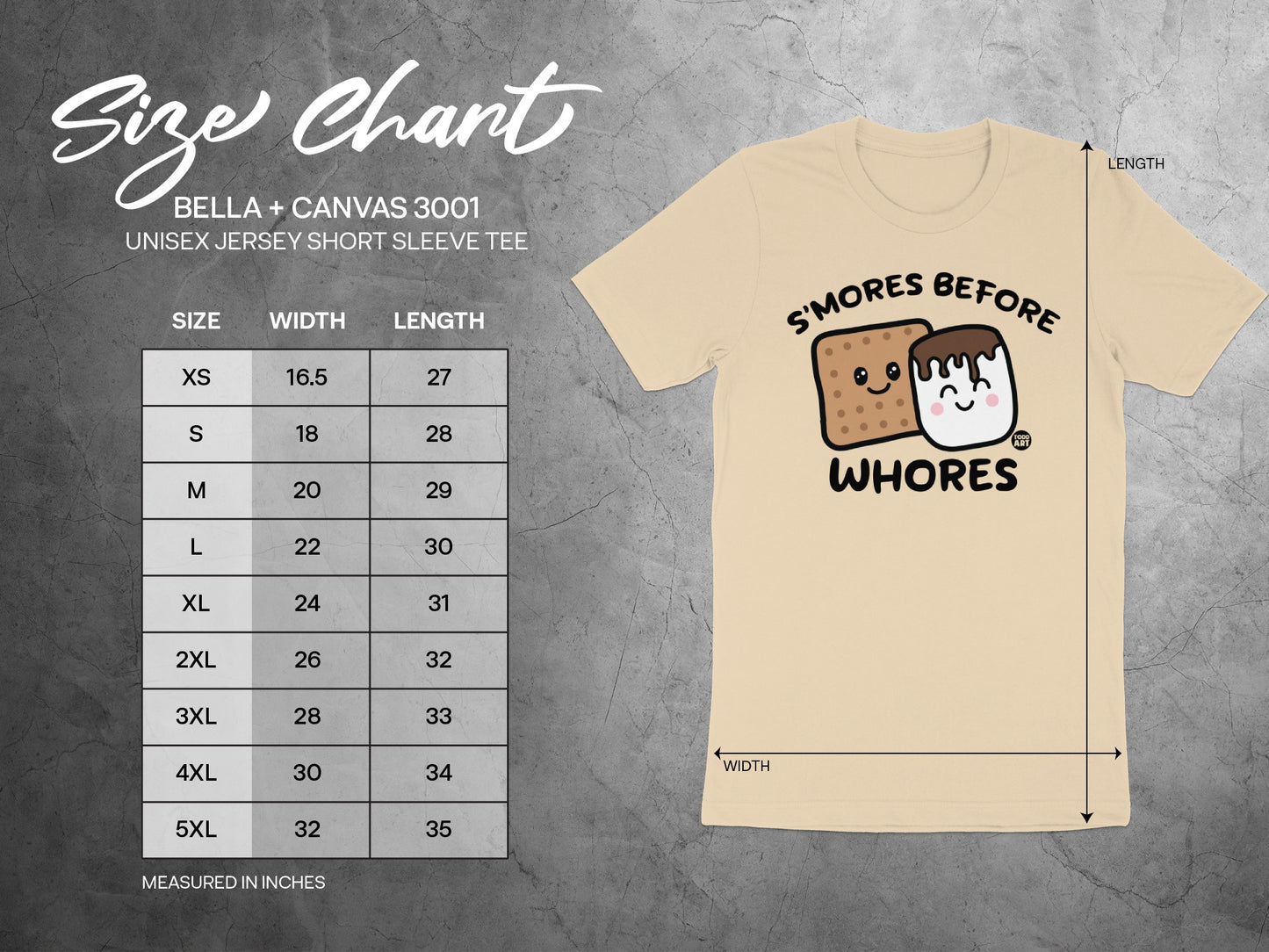 S'mores Before Whores Bella + Canvas 3001 Unisex Tee