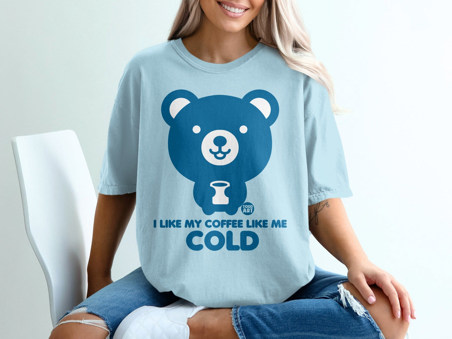 I Like My Coffee Like Me Cold Bear Graphic T-Shirt