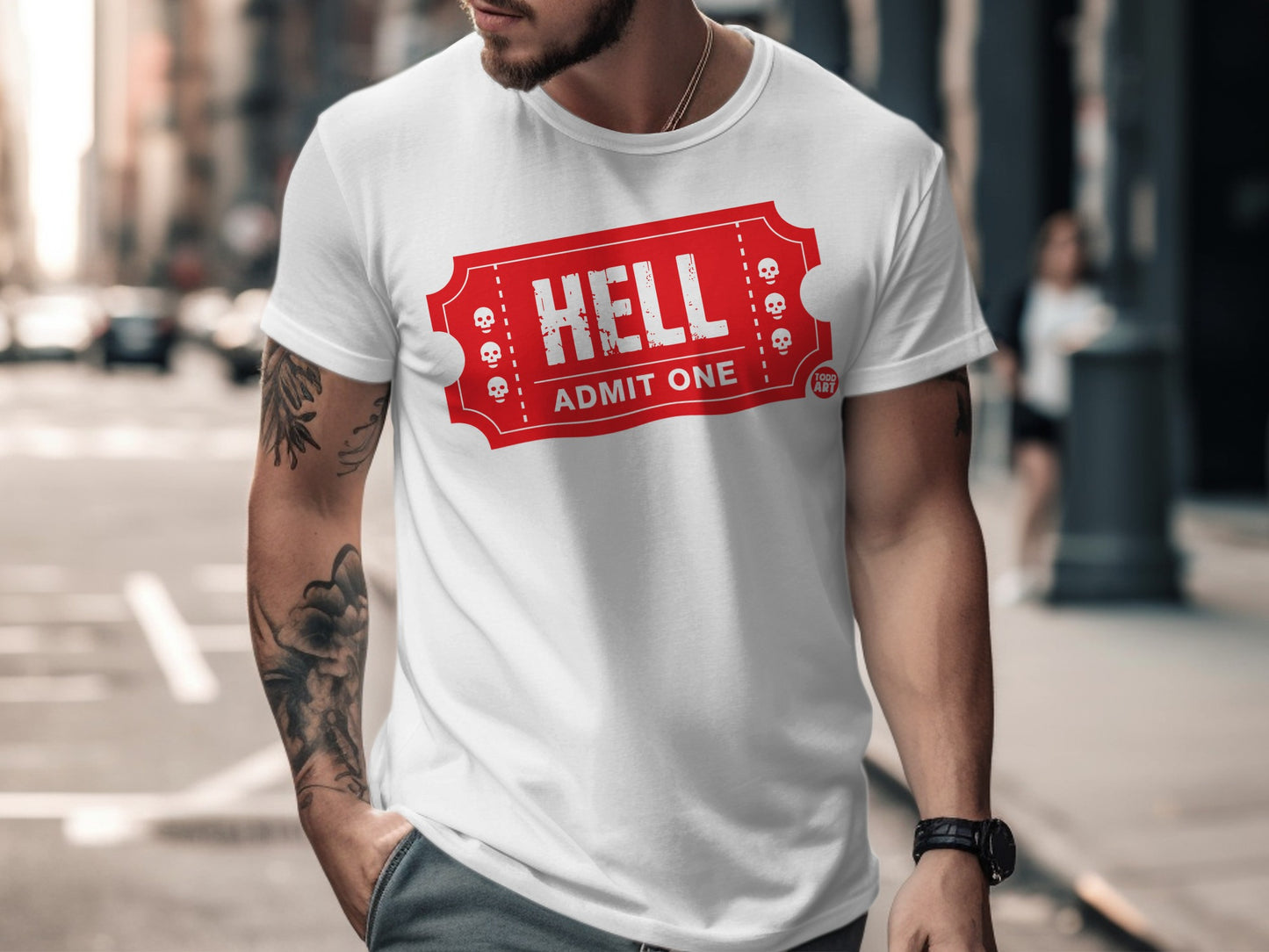 Hell Admit One Graphic T-Shirt for Trendy Casual Wear