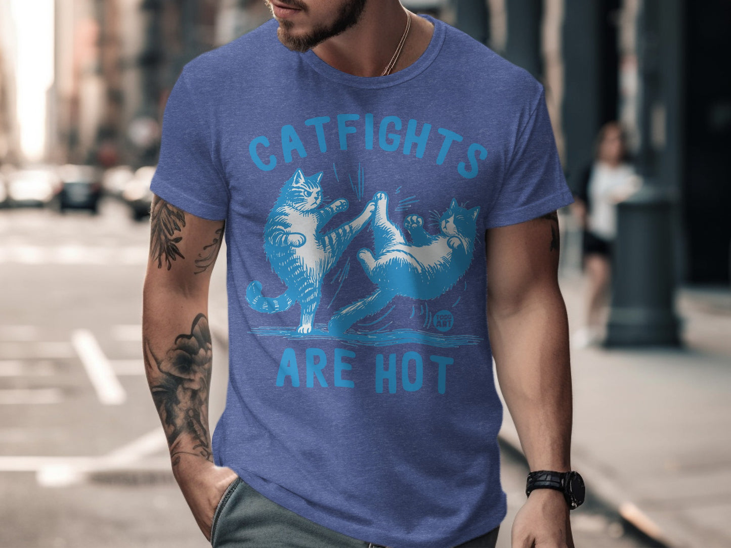 Catfights Are Hot Print Graphic Casual Shirt product