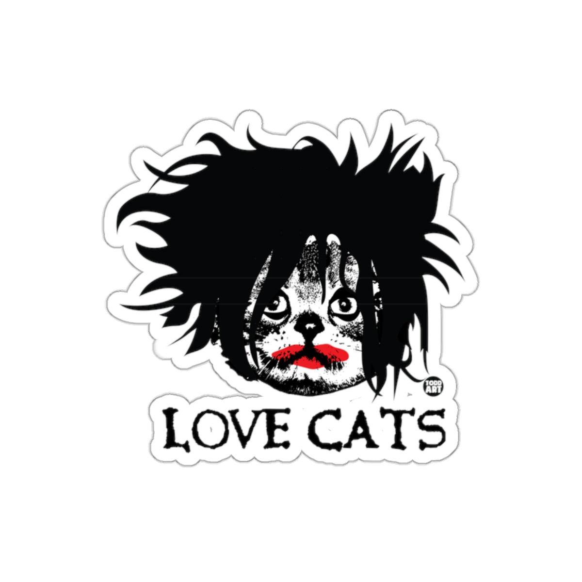 Unique Love Cats Cute Black and White sticker