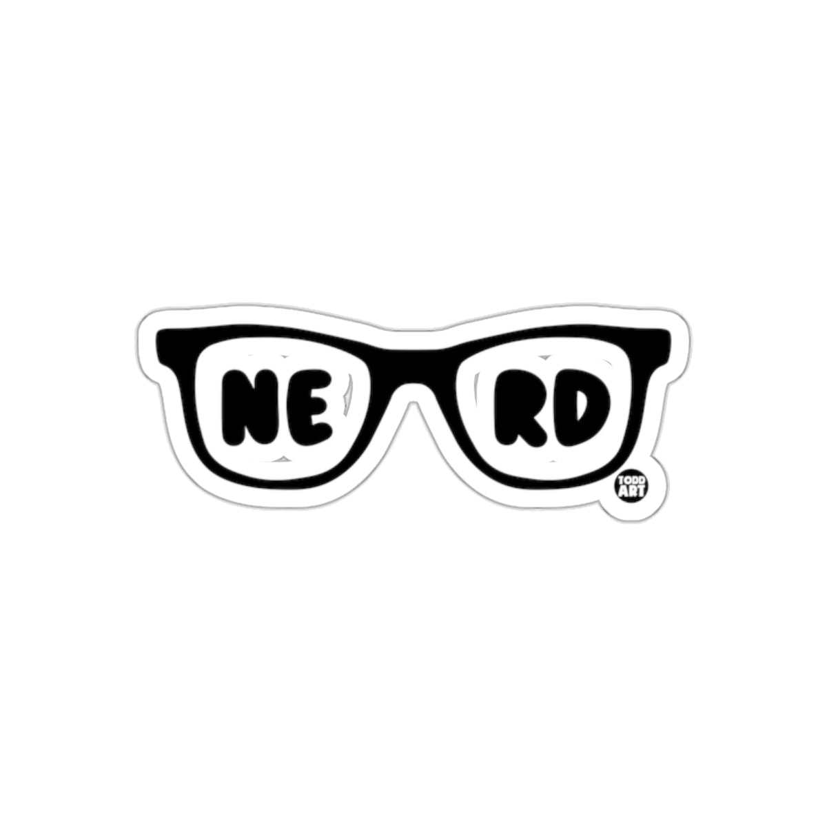 Nerd Glasses with NE RD text Todd Art sticker