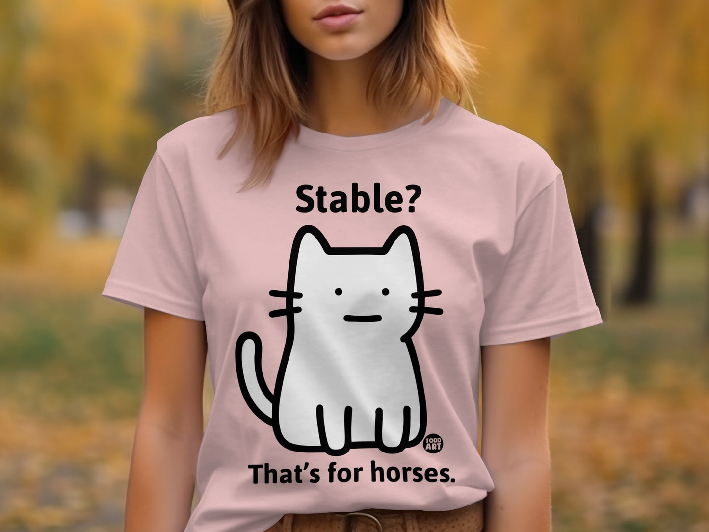 Stable? That's For Horses Cat Graphic T-Shirt