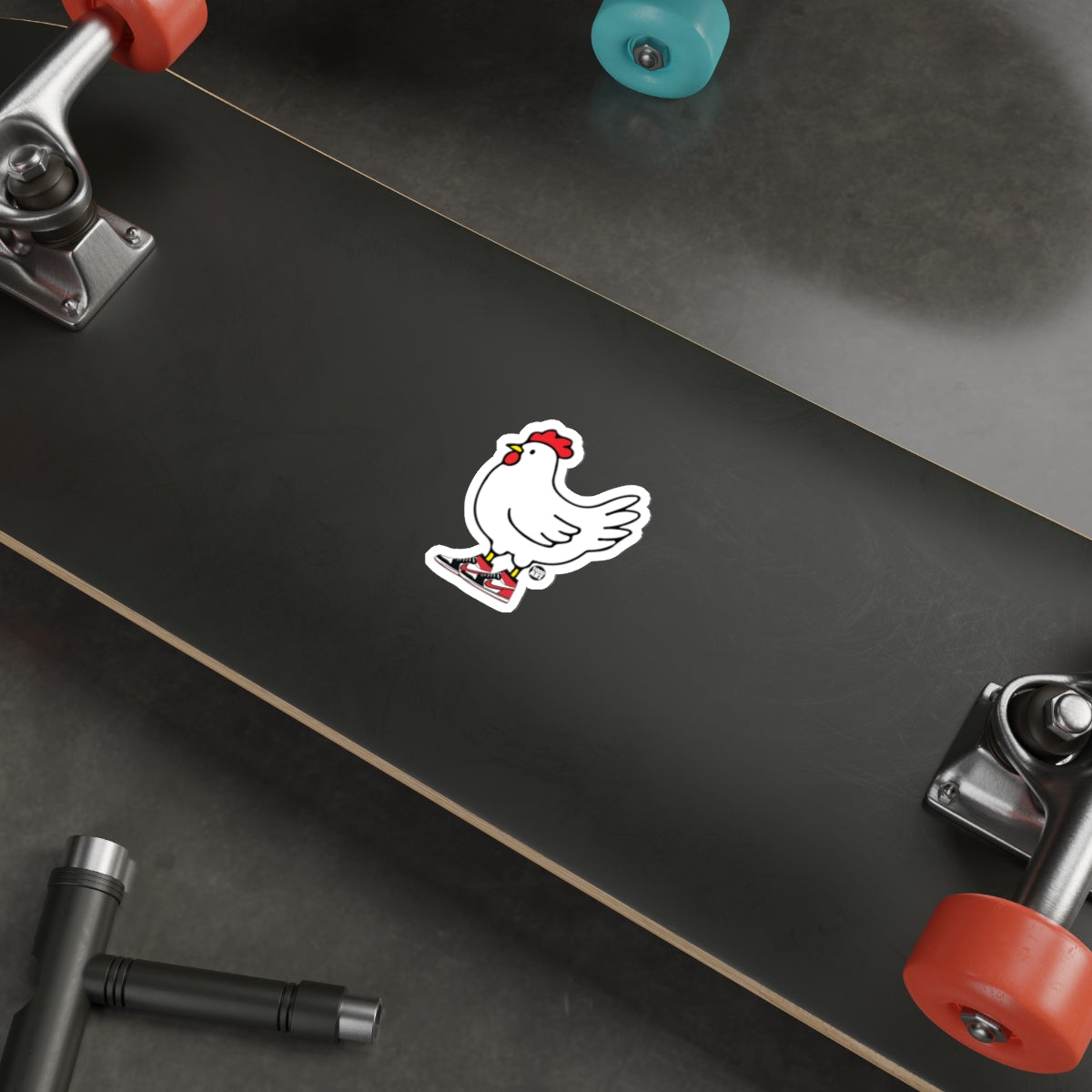 Funny Chicken Sticker Skateboard Accessory