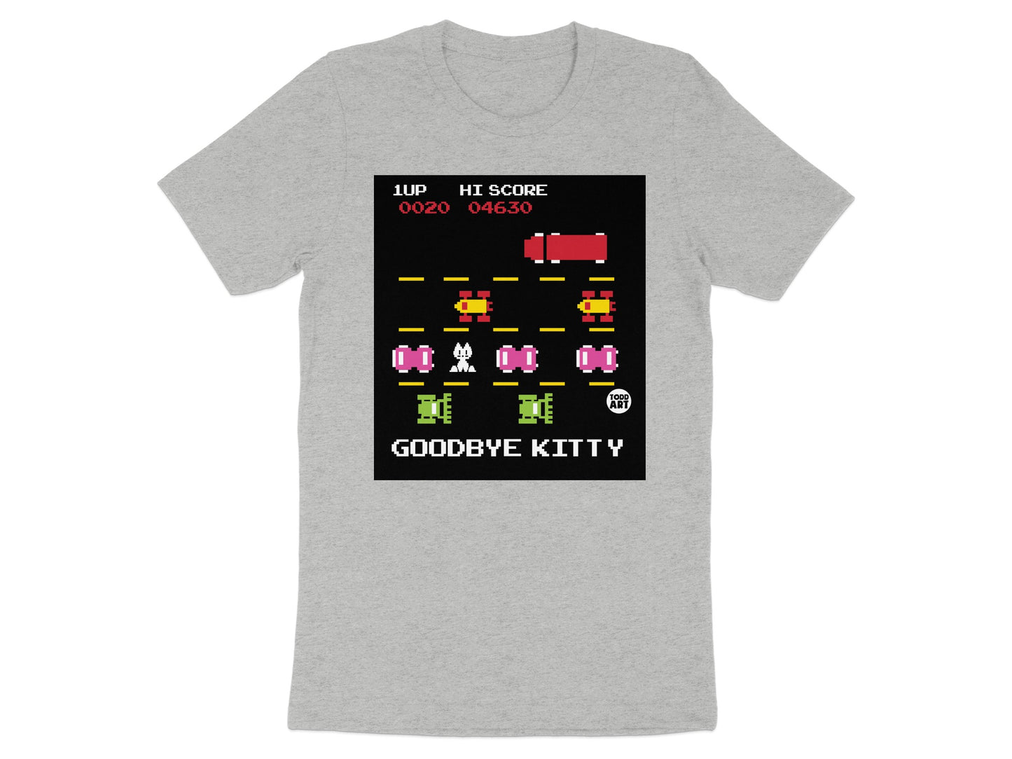 Retro Goodbye Kitty Video Game T-shirt Design