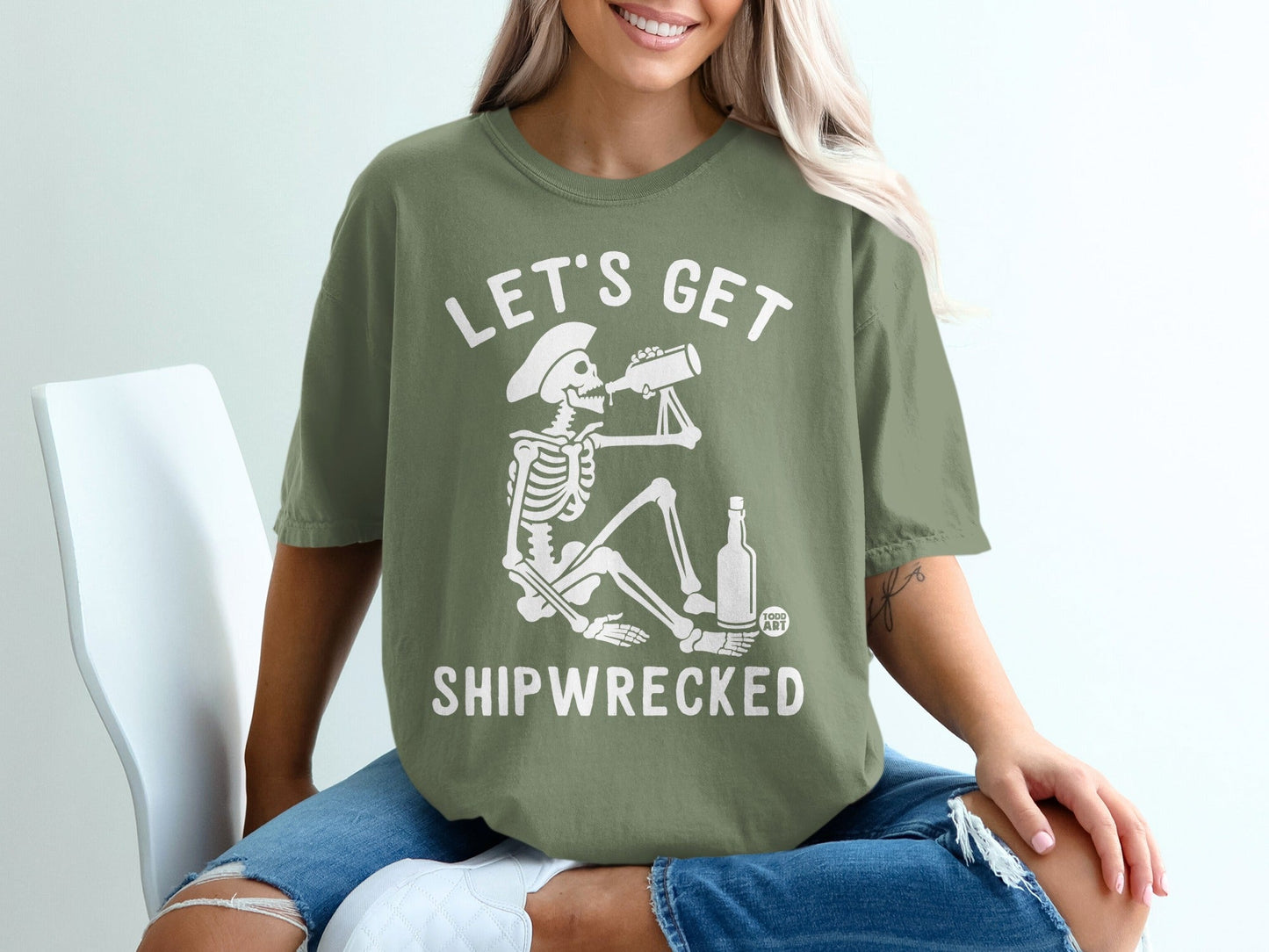 Let's Get Shipwrecked Skeleton Graphic T-Shirt