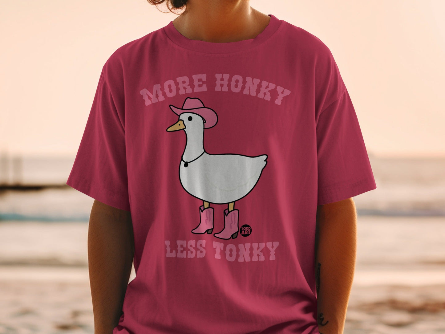 More Honky Less Tonky Duck Graphic Printed T-shirt