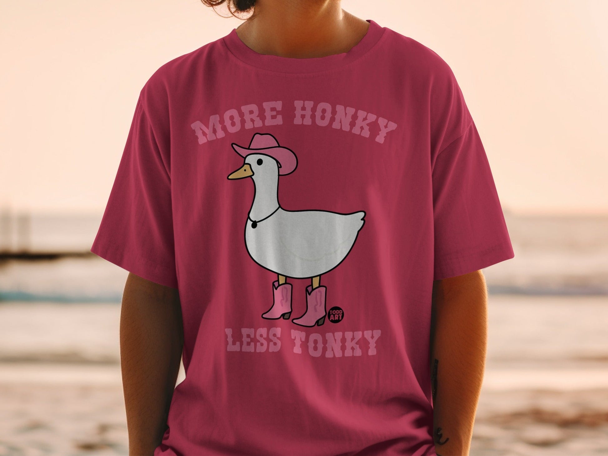 More Honky Less Tonky Duck Graphic Printed T-shirt