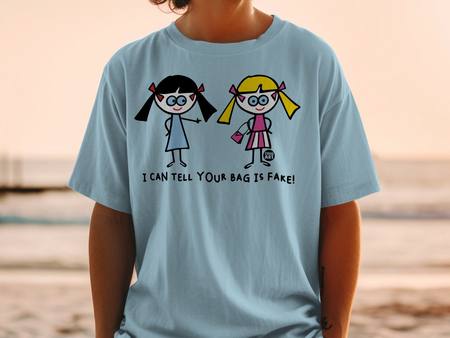 I Can Tell Your Bag Is Fake Cartoon Graphic T-Shirt