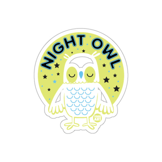 Cute Sleepy Owl Night Owl Todd Art Round Design sticker