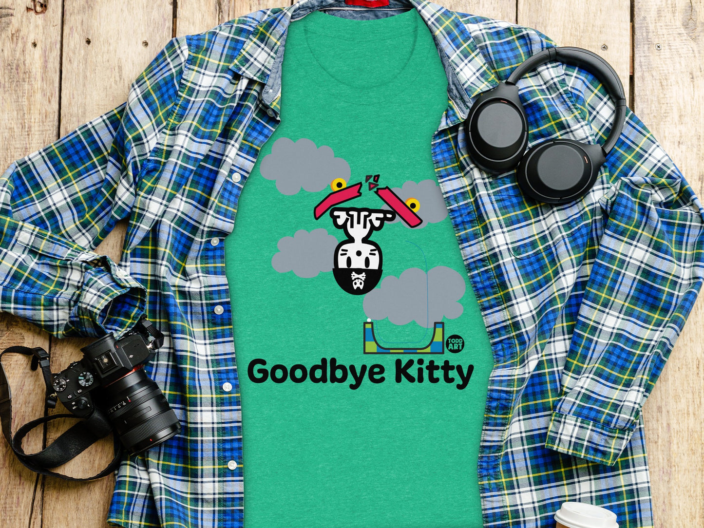 Trendy Goodbye Kitty Graphic T-Shirt for Casual Wear
