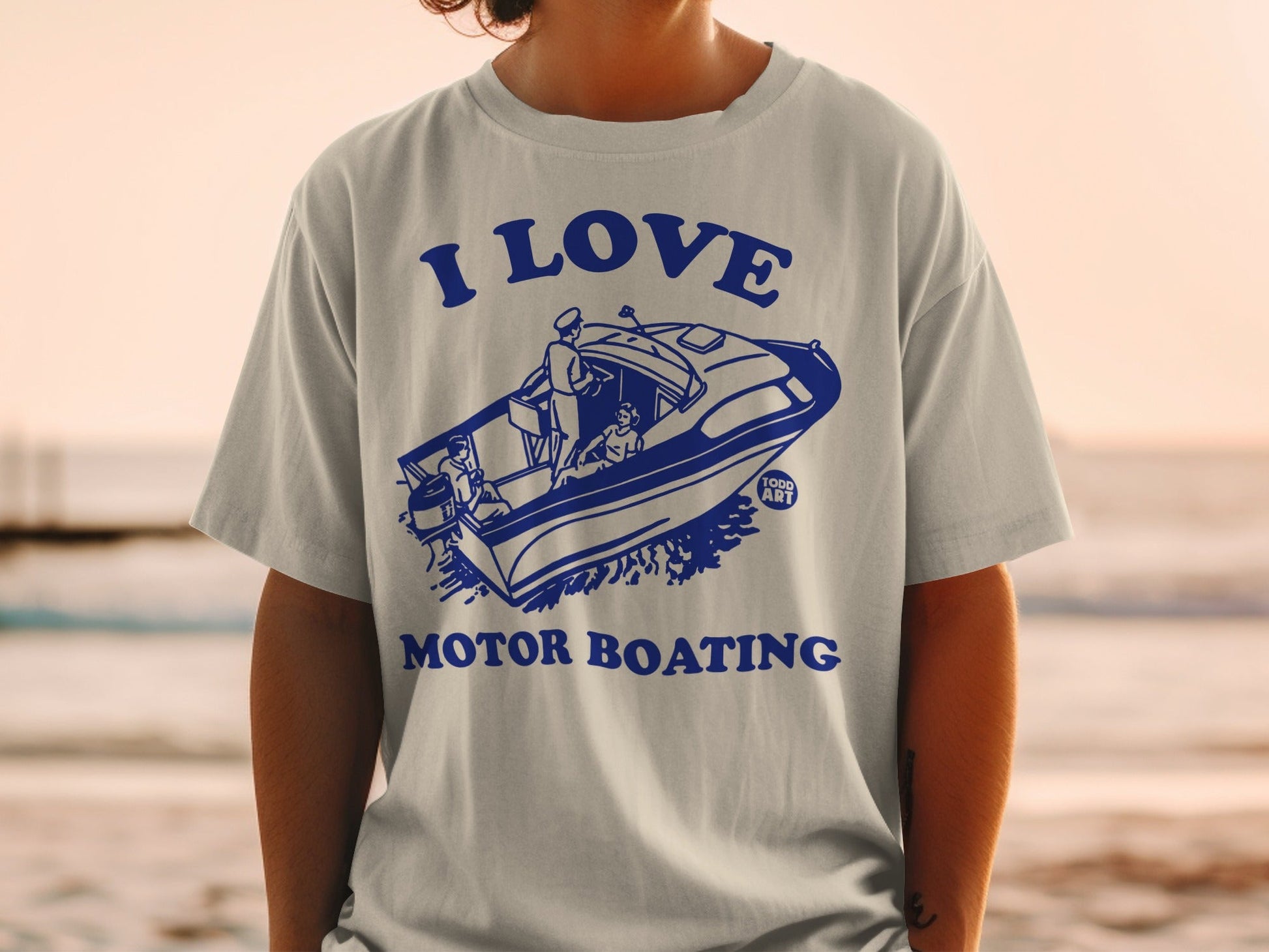 I Love Motor Boating Graphic Design Shirt
