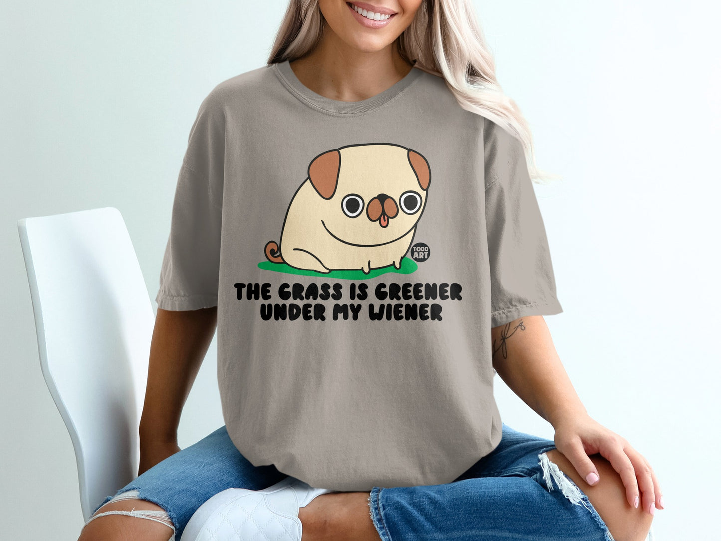 The Grass Is Greener Under My Wiener Graphic T-Shirt