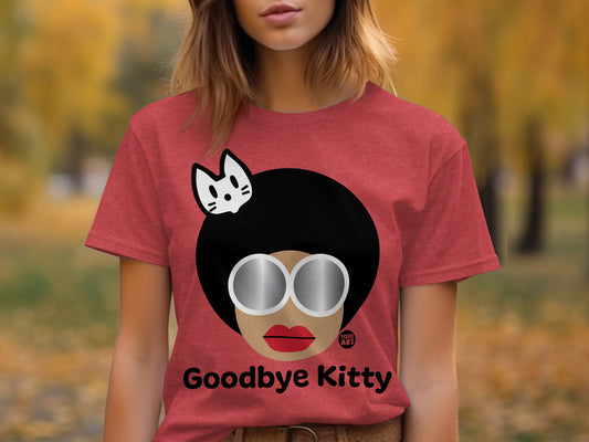 Stylish Retro Goodbye Kitty Graphic Tee shirt