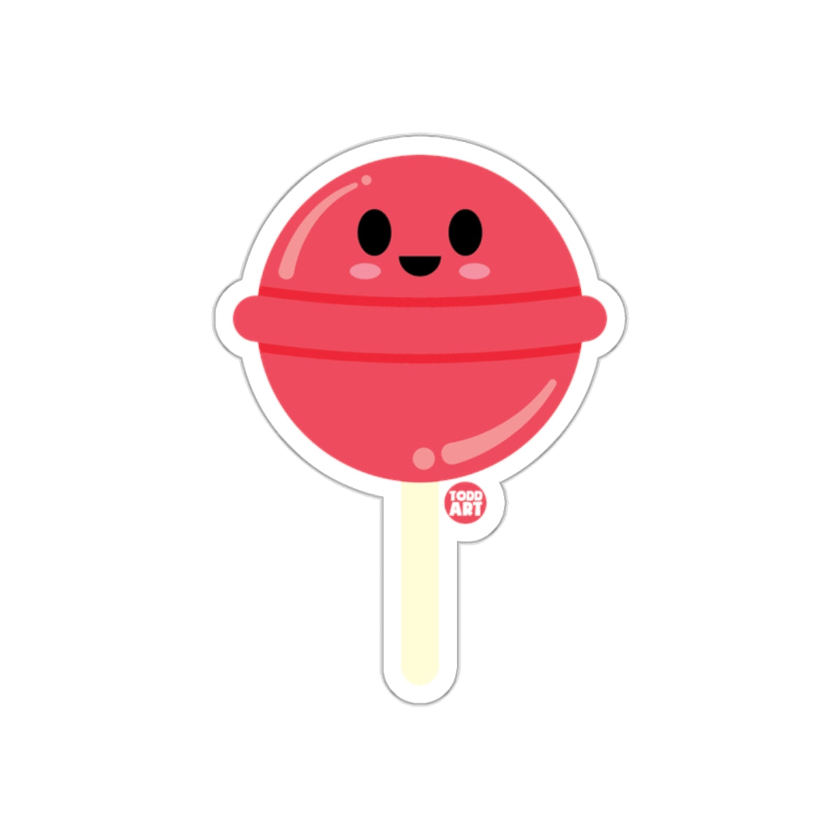 Cute Happy Red Lollipop Cartoon Sticker Decal