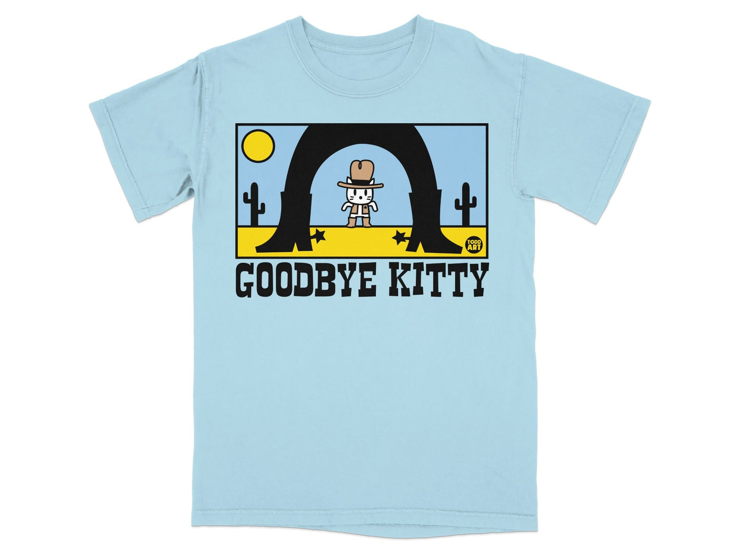 Goodbye Kitty Western Cartoon T-Shirt Novelty Apparel