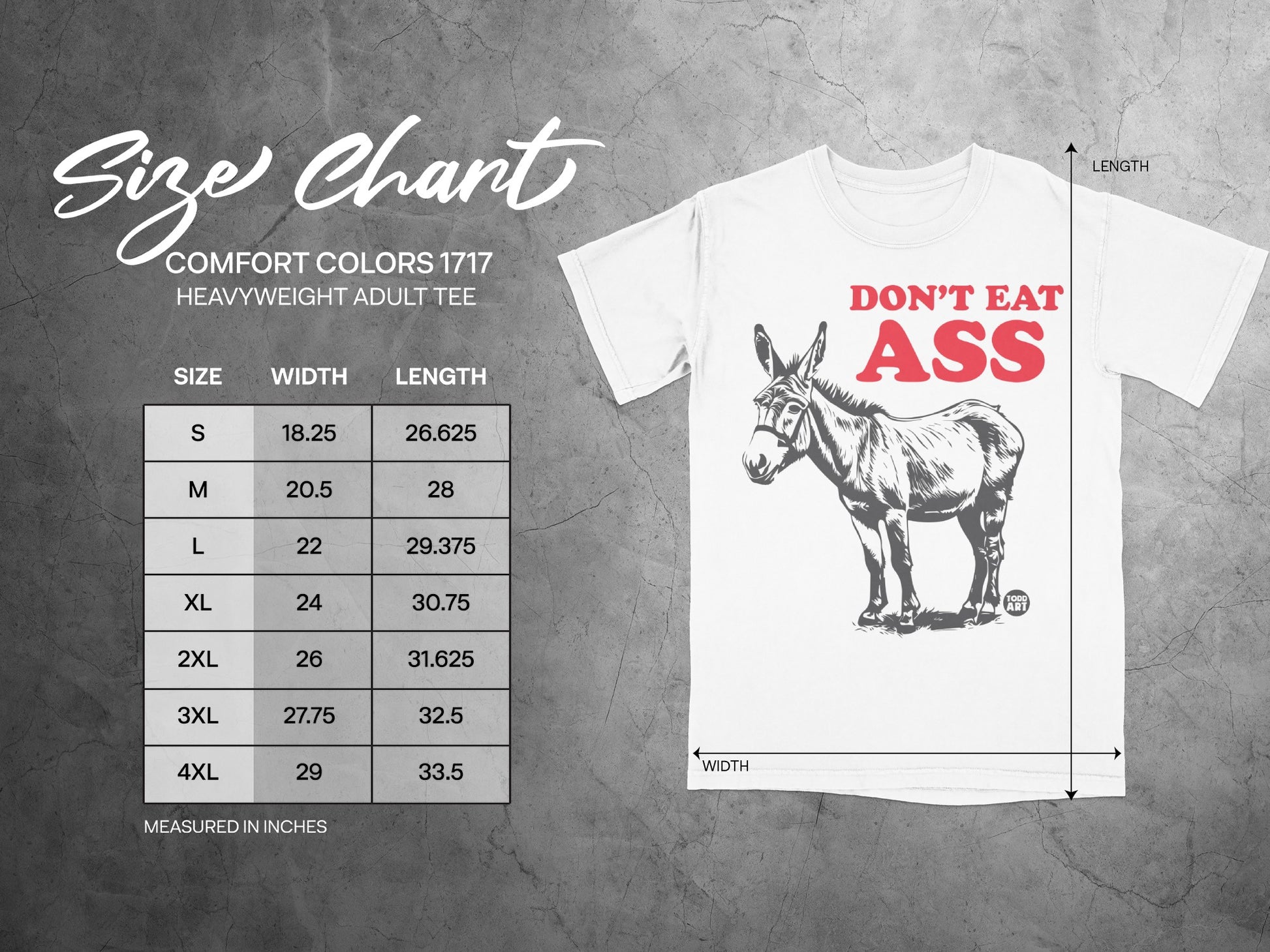Don't Eat Ass Design Heavyweight Adult Tee