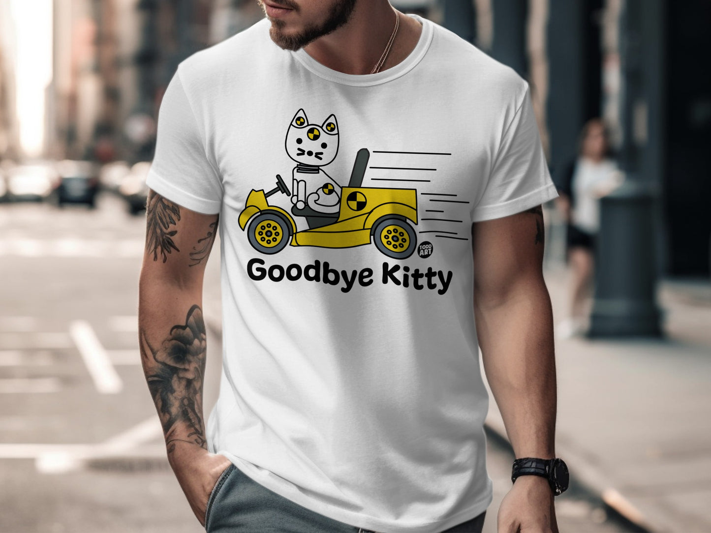 Goodbye Kitty Graphic Tee Fun Illustration Shirt