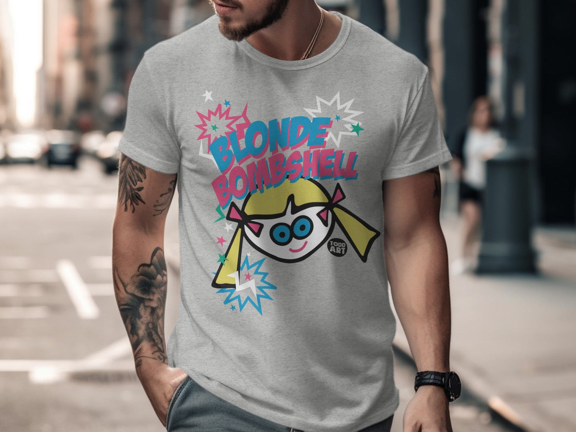 Blonde Bombshell Graphic T-Shirt Quirky Unisex Top