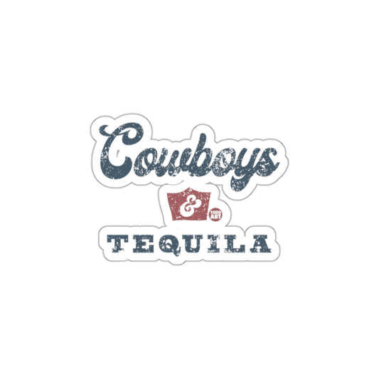 Cowboys and Tequila Vintage Look Sticker