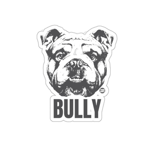 Bully Illustrated Bulldog Head Design on White Sticker