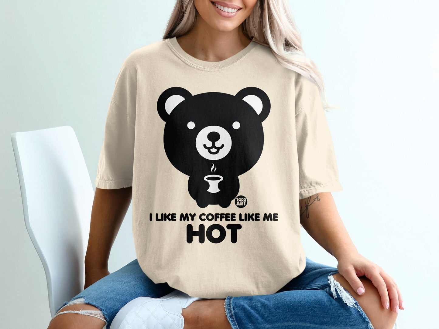 I Like My Coffee Like Me Hot Bear Graphic T-Shirt
