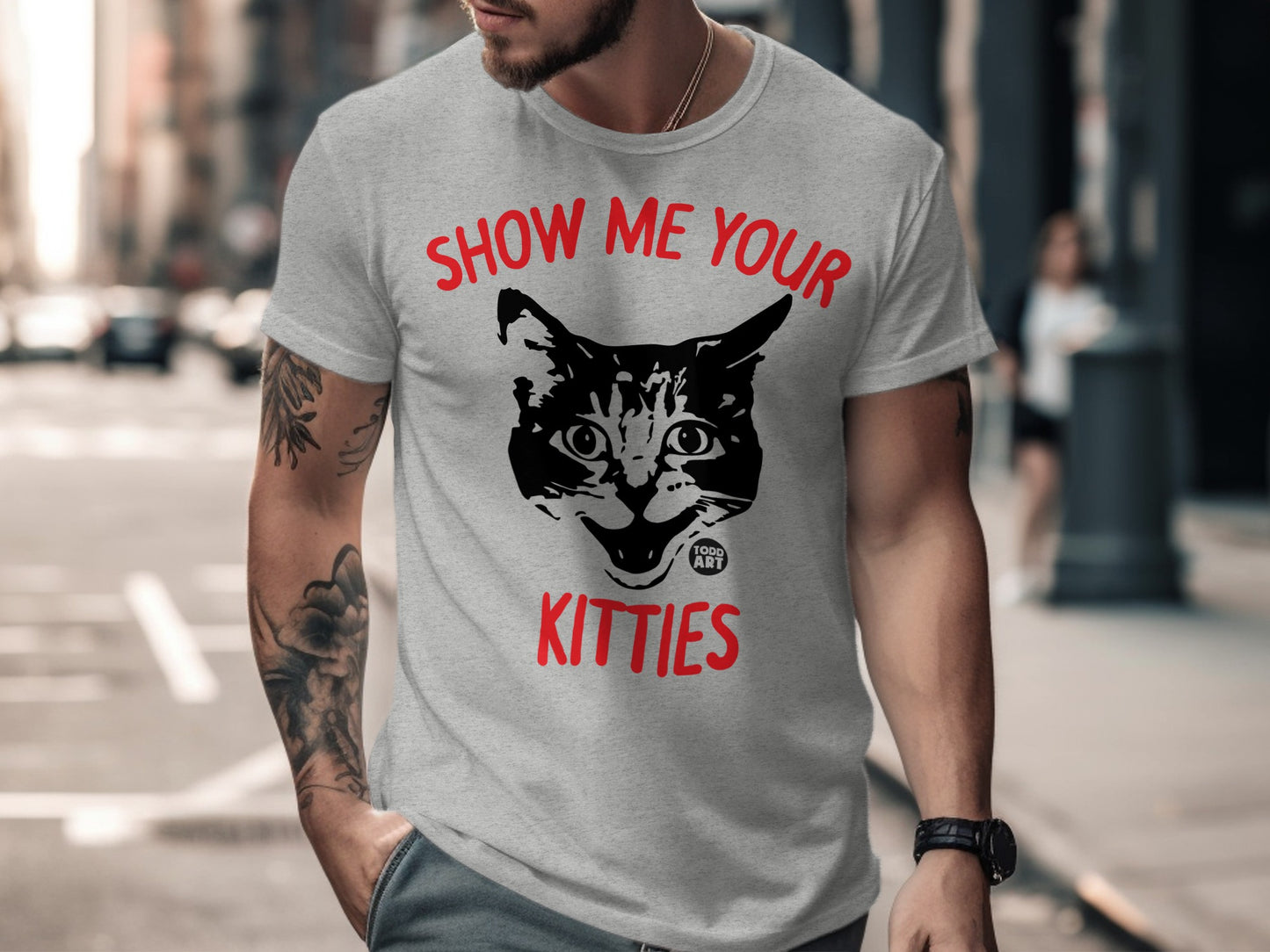 Show Me Your Kitties Cat Graphic T-Shirt