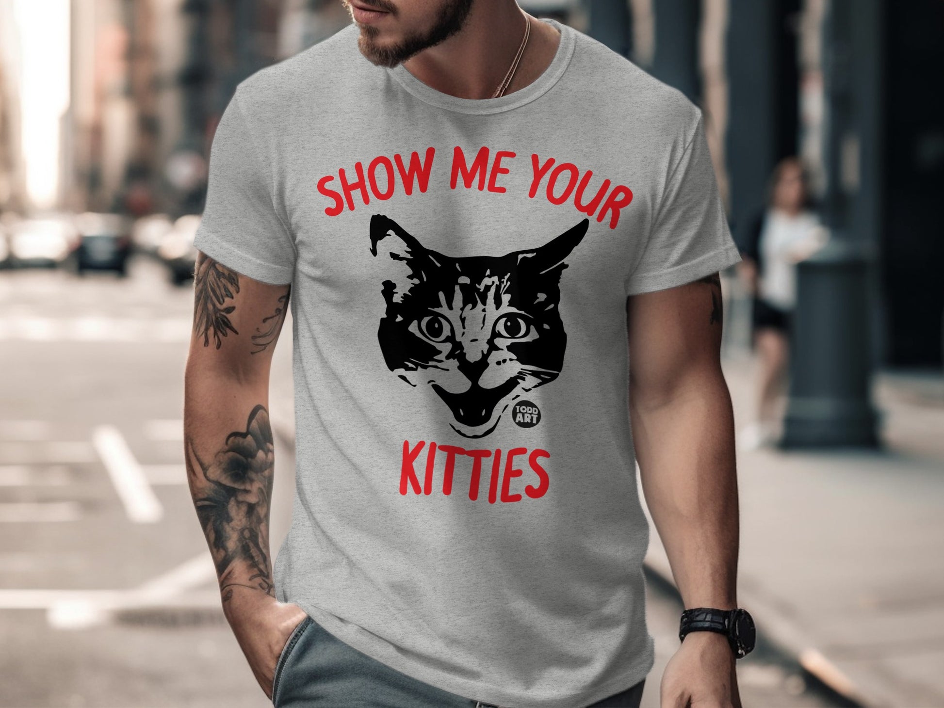 Show Me Your Kitties Cat Graphic T-Shirt