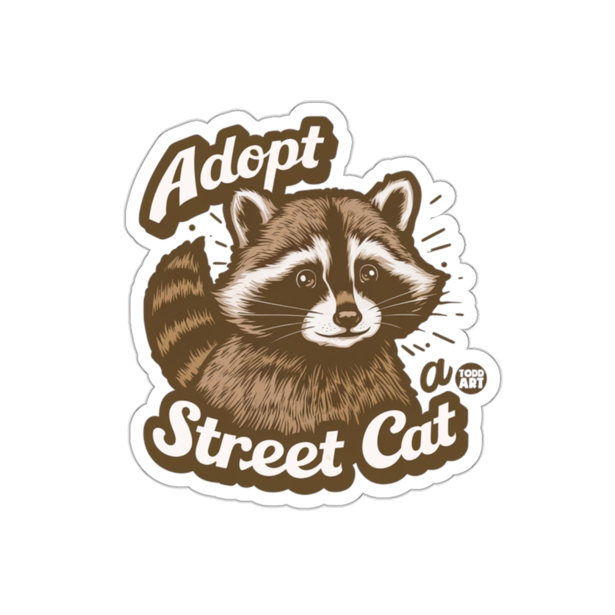 Adopt A Street Cat Raccoon Illustration Todd Art sticker