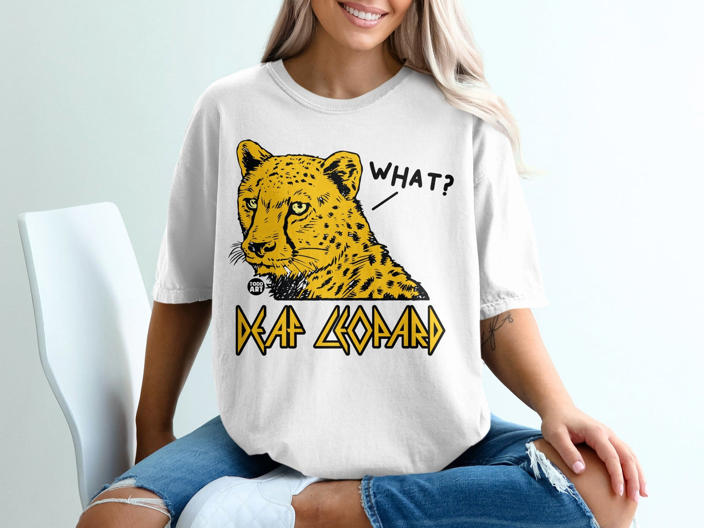 Deaf Leopard What Animal Graphic T-Shirt