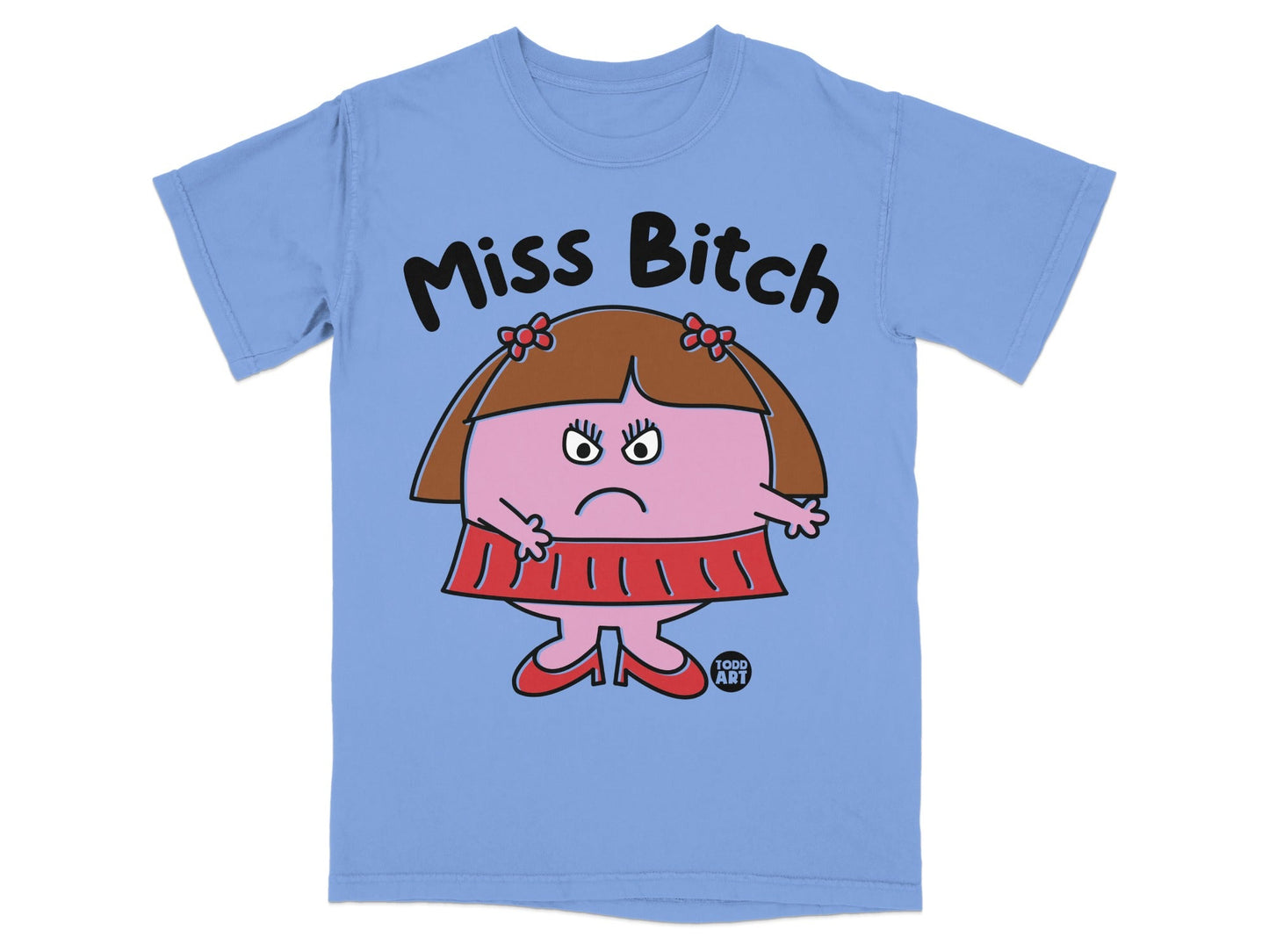 Miss Bitch Cartoon Character Graphic T-shirt