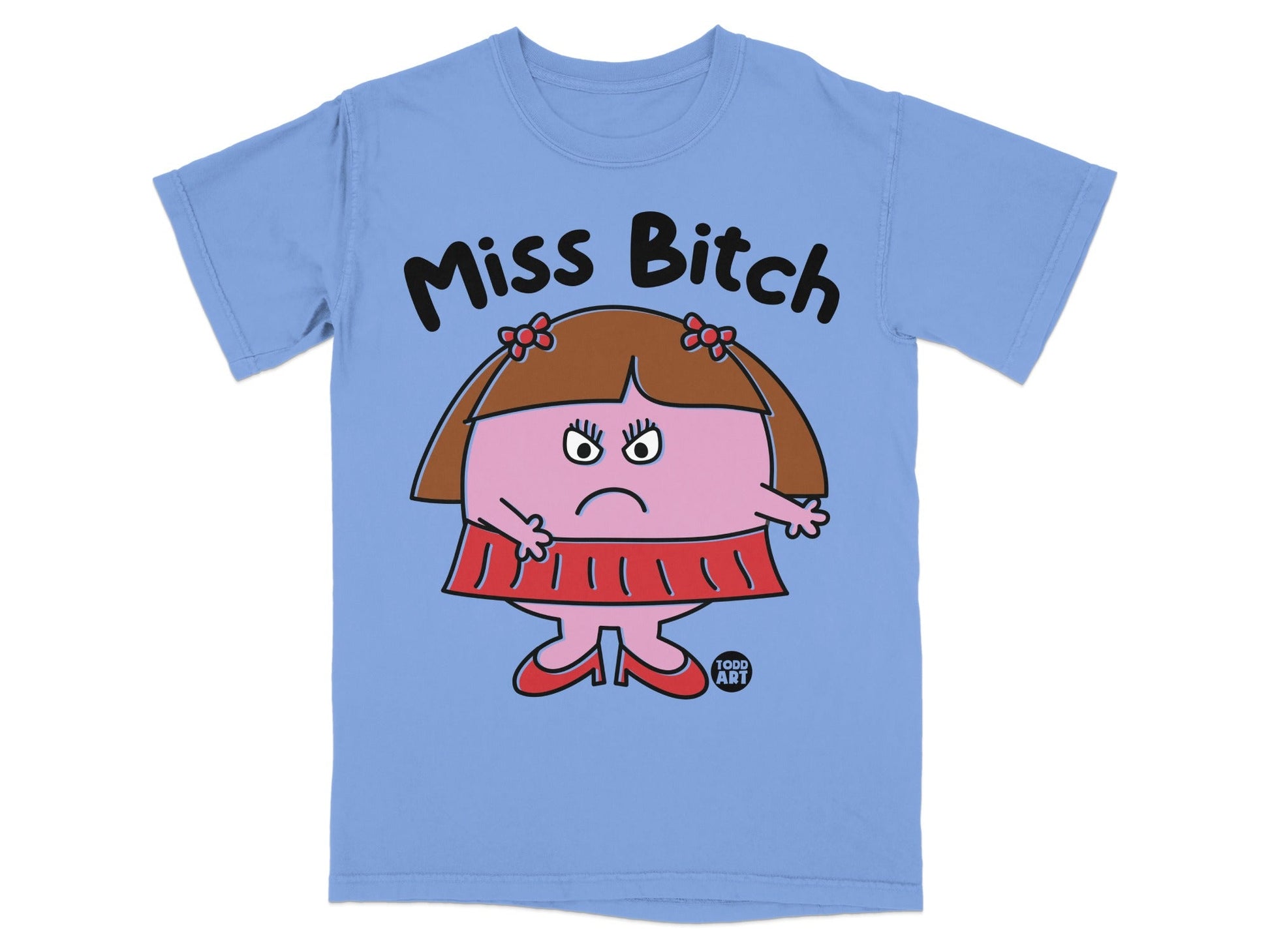 Miss Bitch Cartoon Character Graphic T-shirt