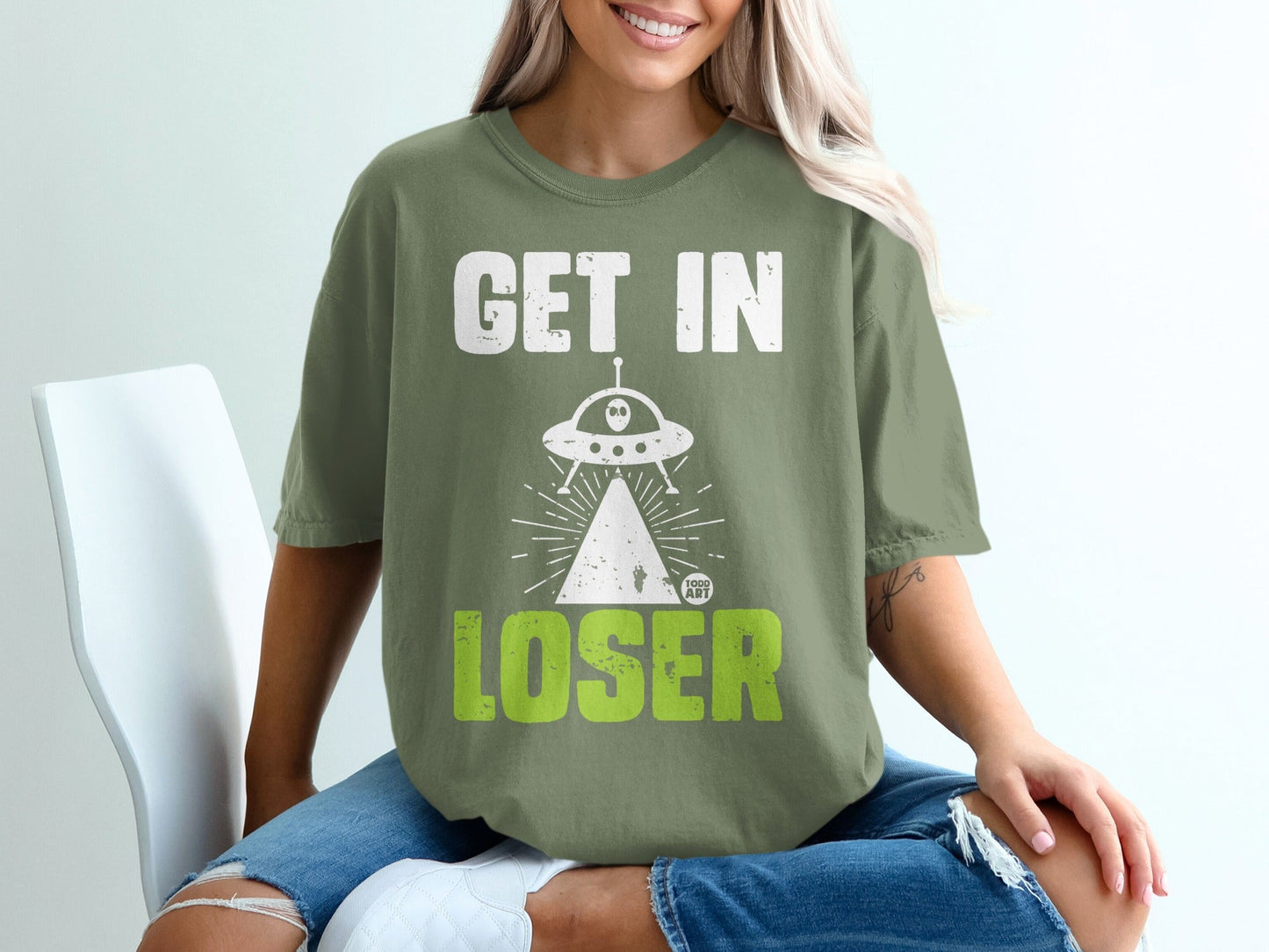 Get In Loser UFO Graphic Tee Shirt