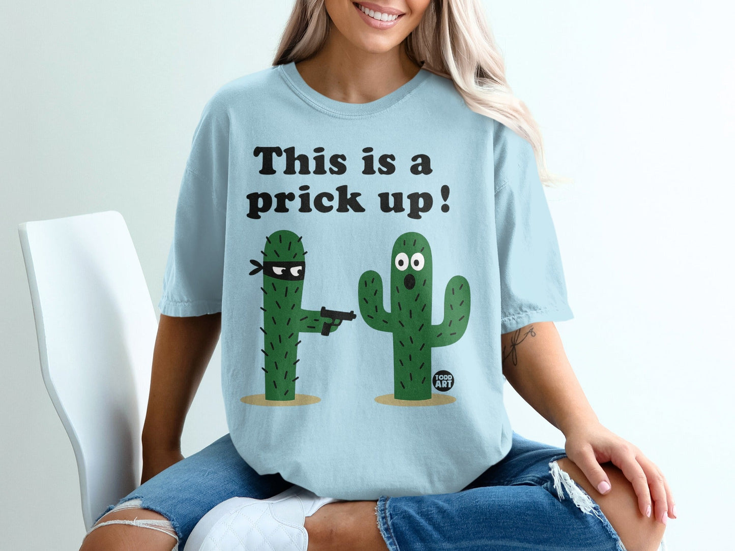 Funny Cactus This is a Prick Up Cute Graphic Shirt