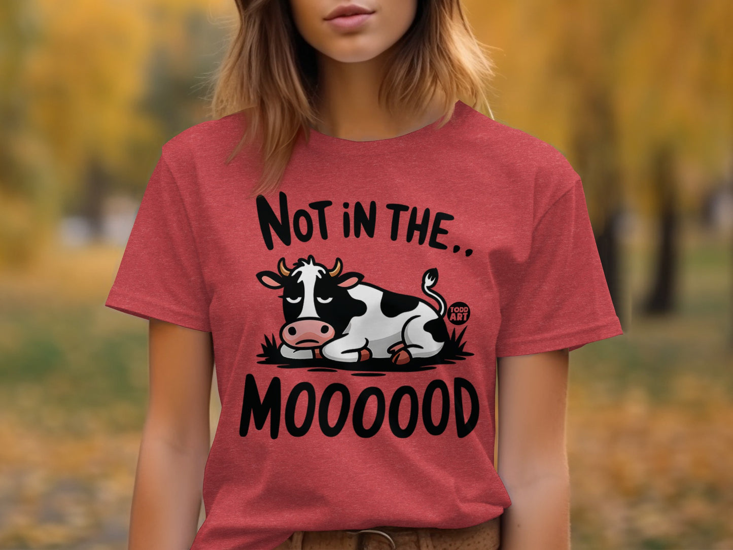 Not in the Mooood Funny Cow Graphic T-Shirt