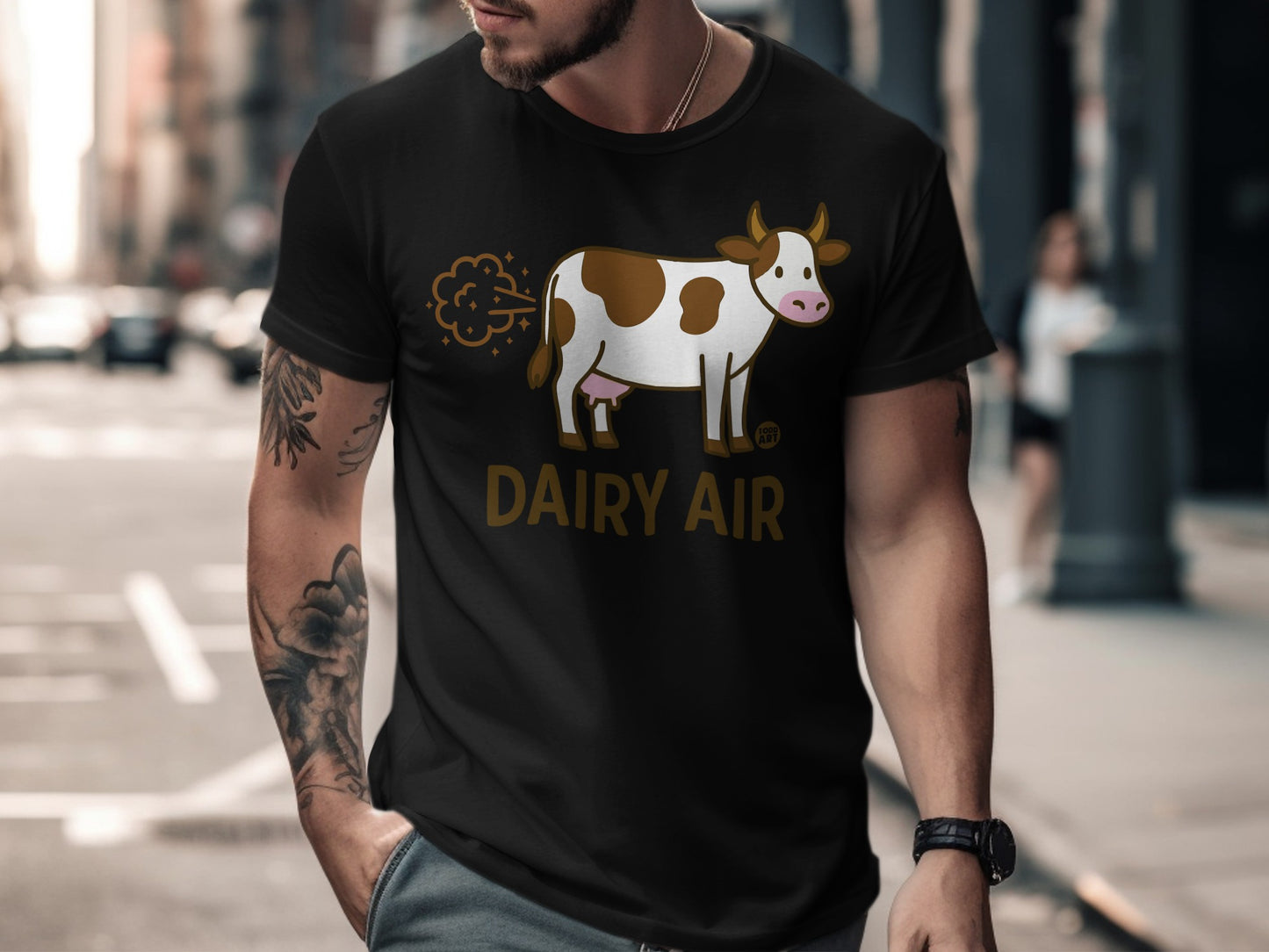 Dairy Air Cow Graphic T-Shirt with Funny Design